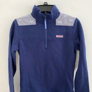 Vineyard Vines Stripe Shoulder Shep Shirt, Embroidered Whale, XXS, Navy